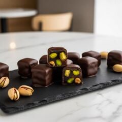 CHOCOLATE-COATED PISTACHIO TURKISH DELIGHT