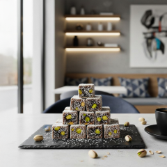 Coconut and pistachio Turkish delight